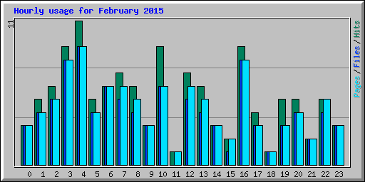 Hourly usage for February 2015